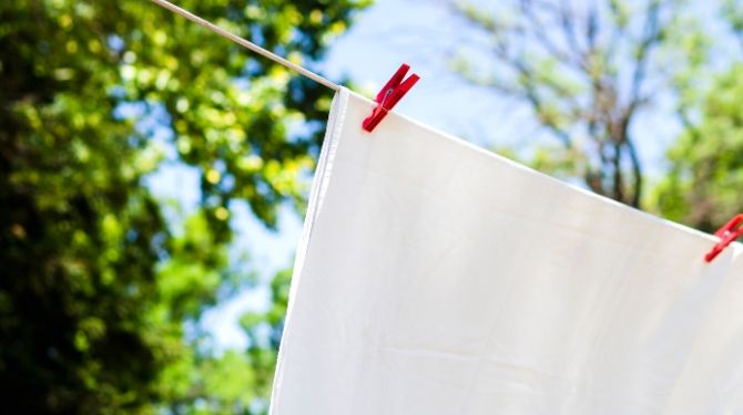 sheets drying outside